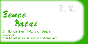 bence matai business card